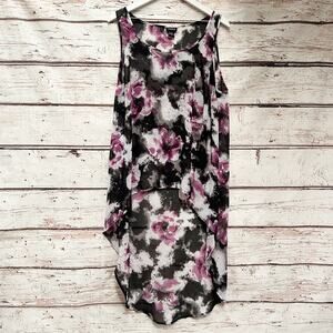 TORRID Floral Chiffon Hi Low Tank Top Sz 0